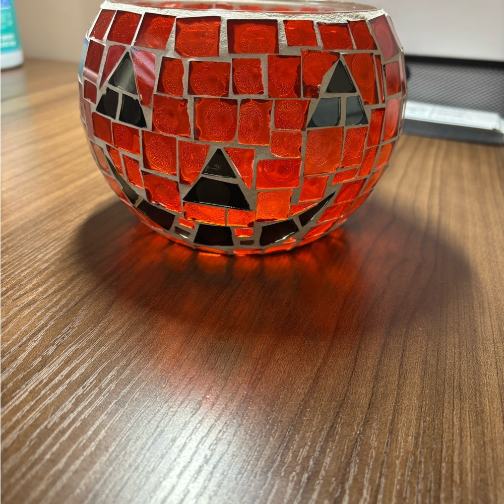 Mosaic Pumpkin Candle Holder
